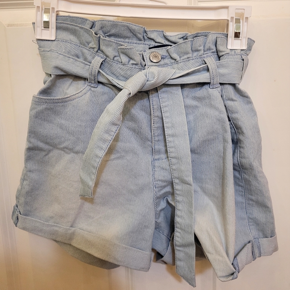 Wide leg jean shorts